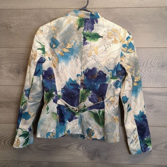 Bonnie & Norma Watercolor Floral Button Blazer Women's Size Small Petite - Picture 7 of 9